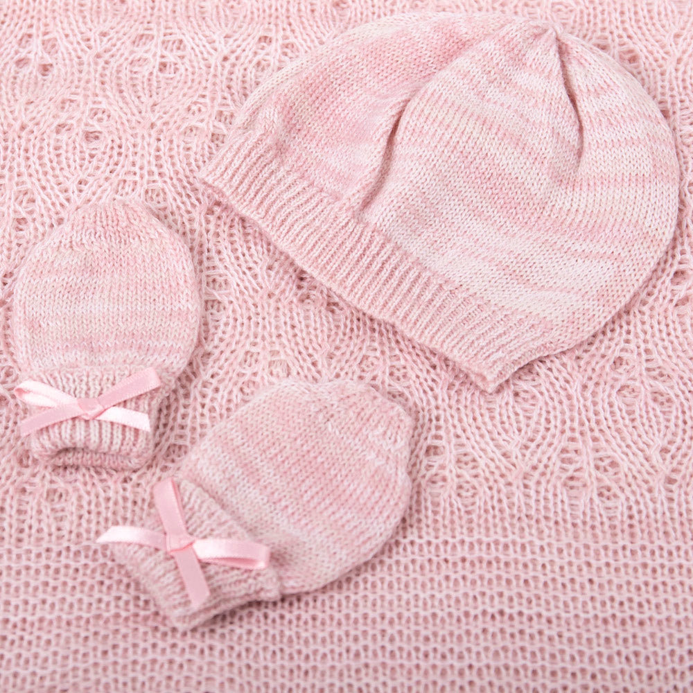 Kitten Paw Wool Baby Gift Set - Pink