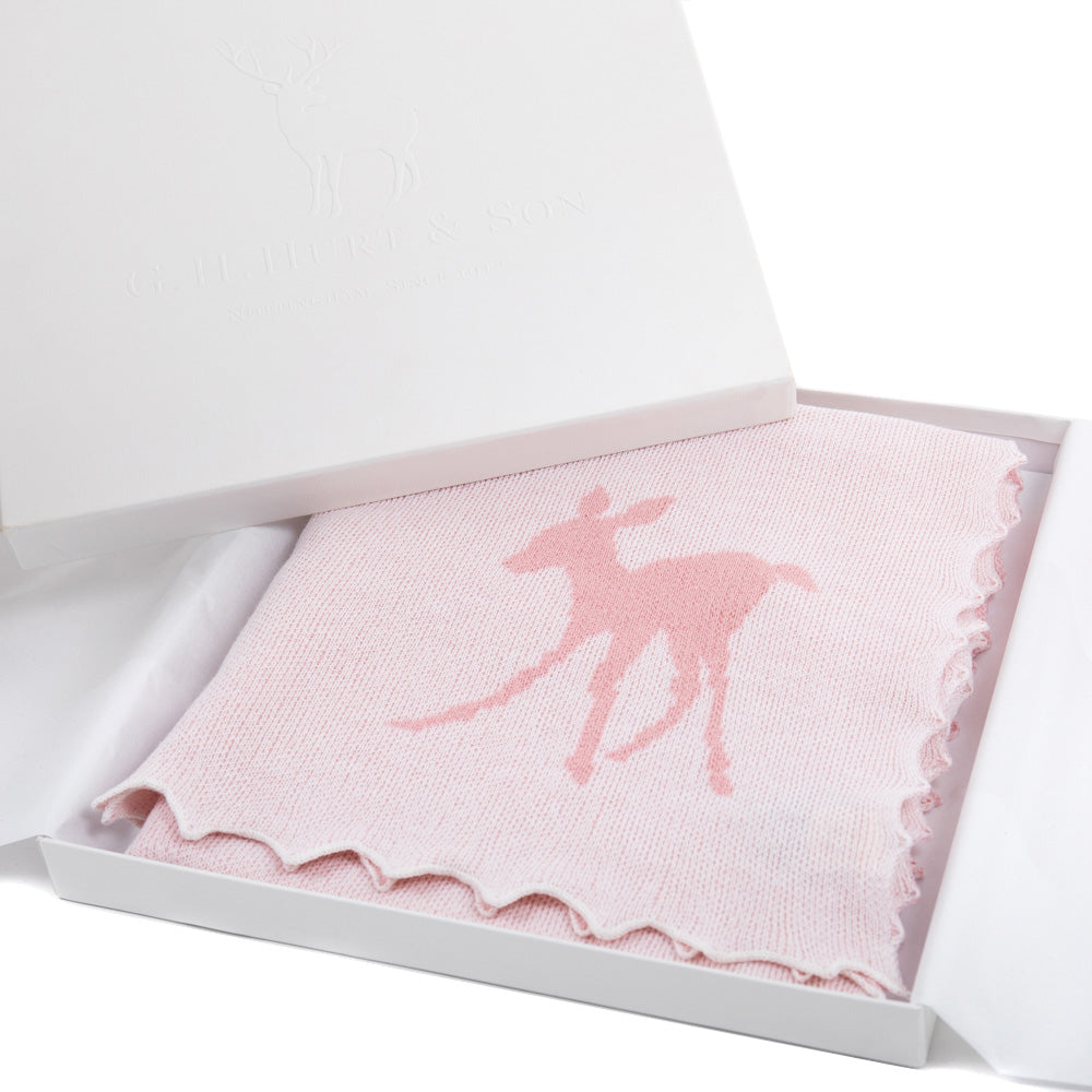 Gift Boxed pink Baby Shawl - Fawn