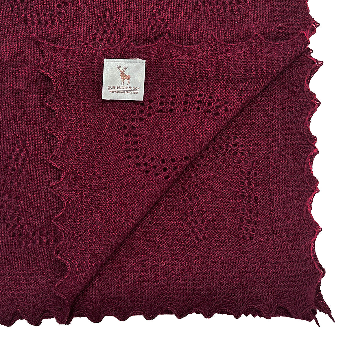 Horseshoe Lambswool Scarf - Claret