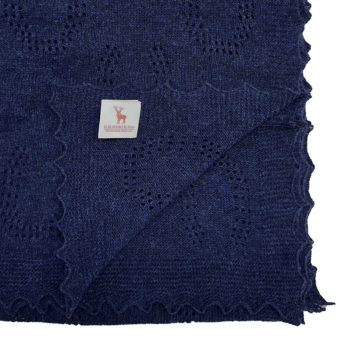 Horseshoe Lambswool Scarf - Navy