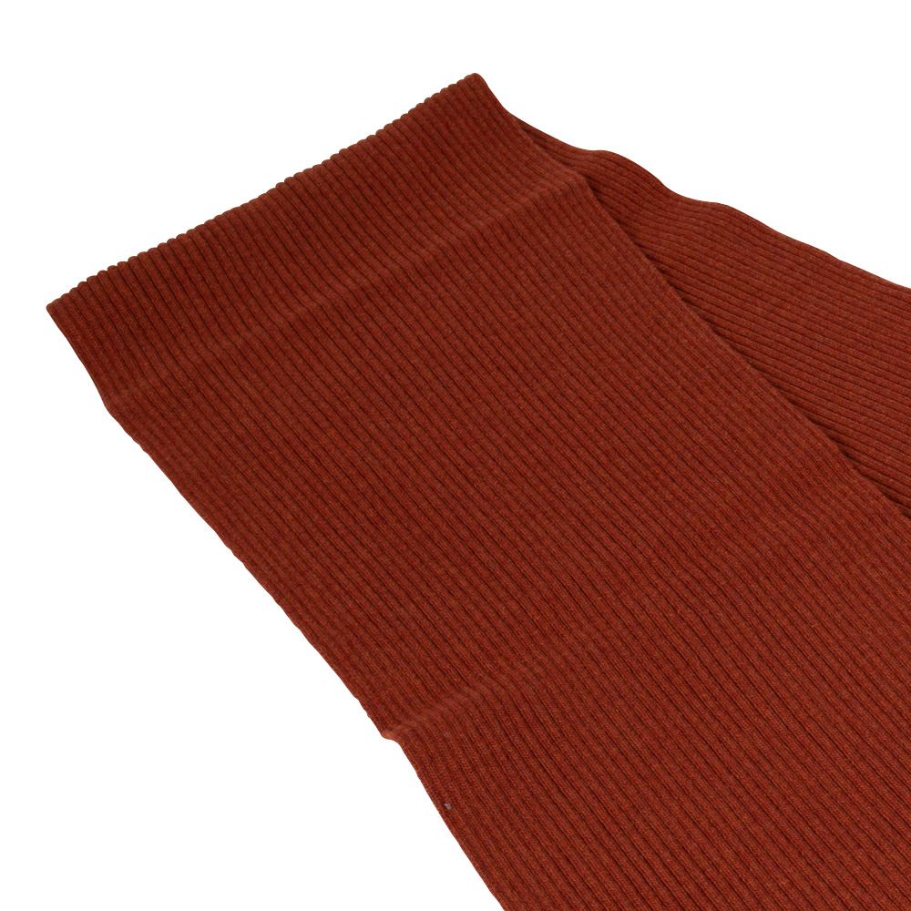 Lambswool Ribbed Scarf - Burnt Orange