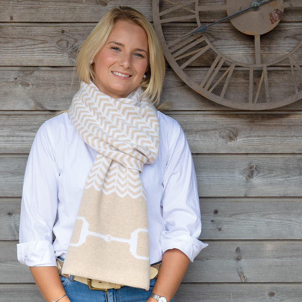 Lambswool Snaffle Bit Scarf - Natural