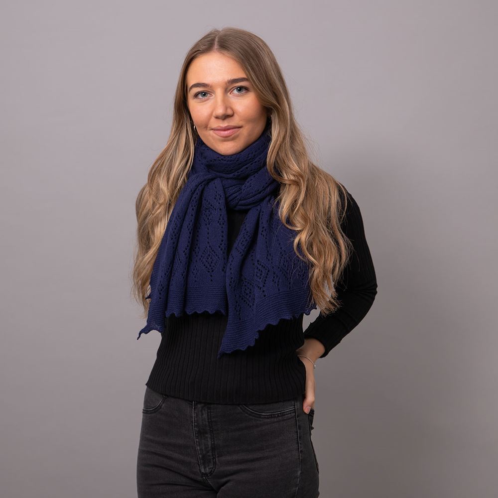 Jewel Cashmere Scarf - Navy