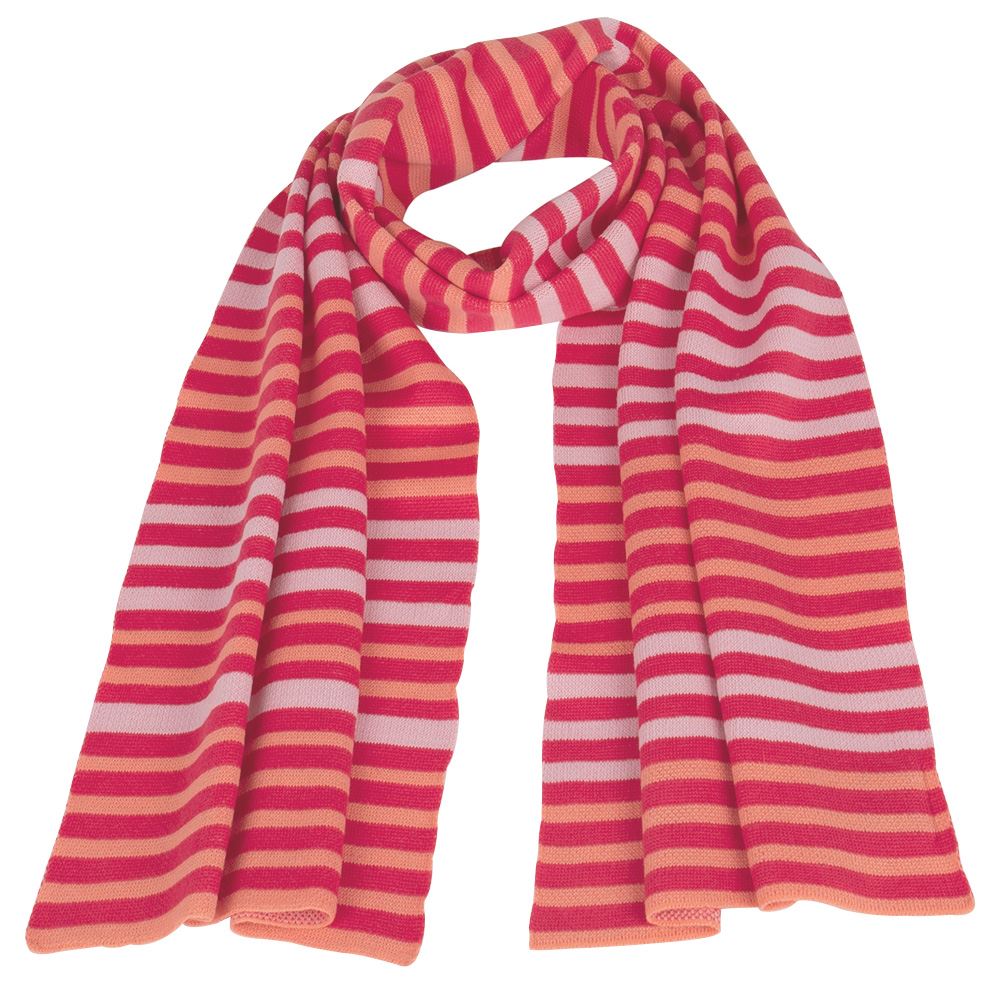 Cashmere & Wool Classic Striped Scarf - Raspberry