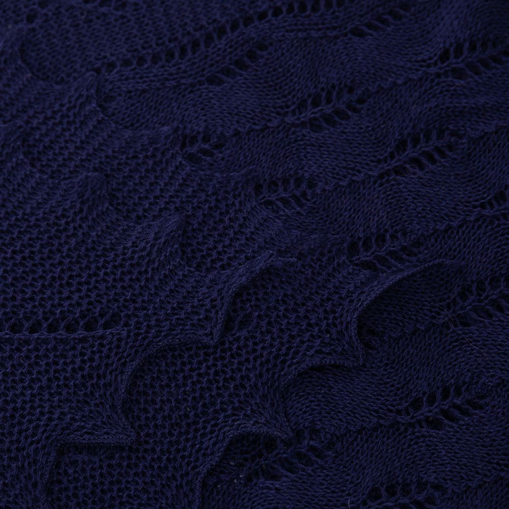 Classic Shetland Style Merino Wool Shawl - Navy