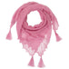 Soft and fluffy mohair and silk scarf with tassels - Cyclamen