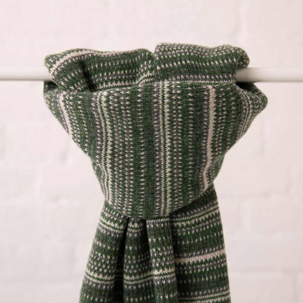 The Burghley - Tweed Jacquard Scarf - Moss