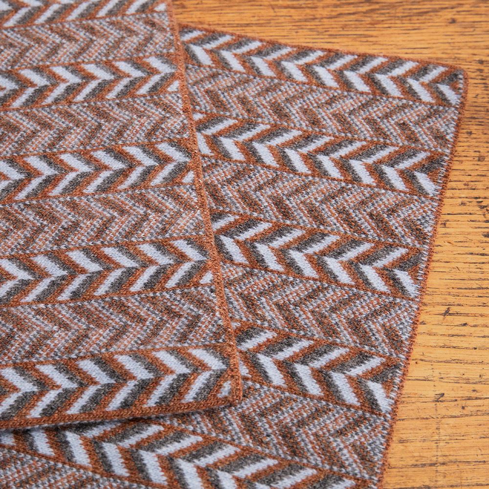 The Badminton - Geometric Chevron Scarf - Hazelnut