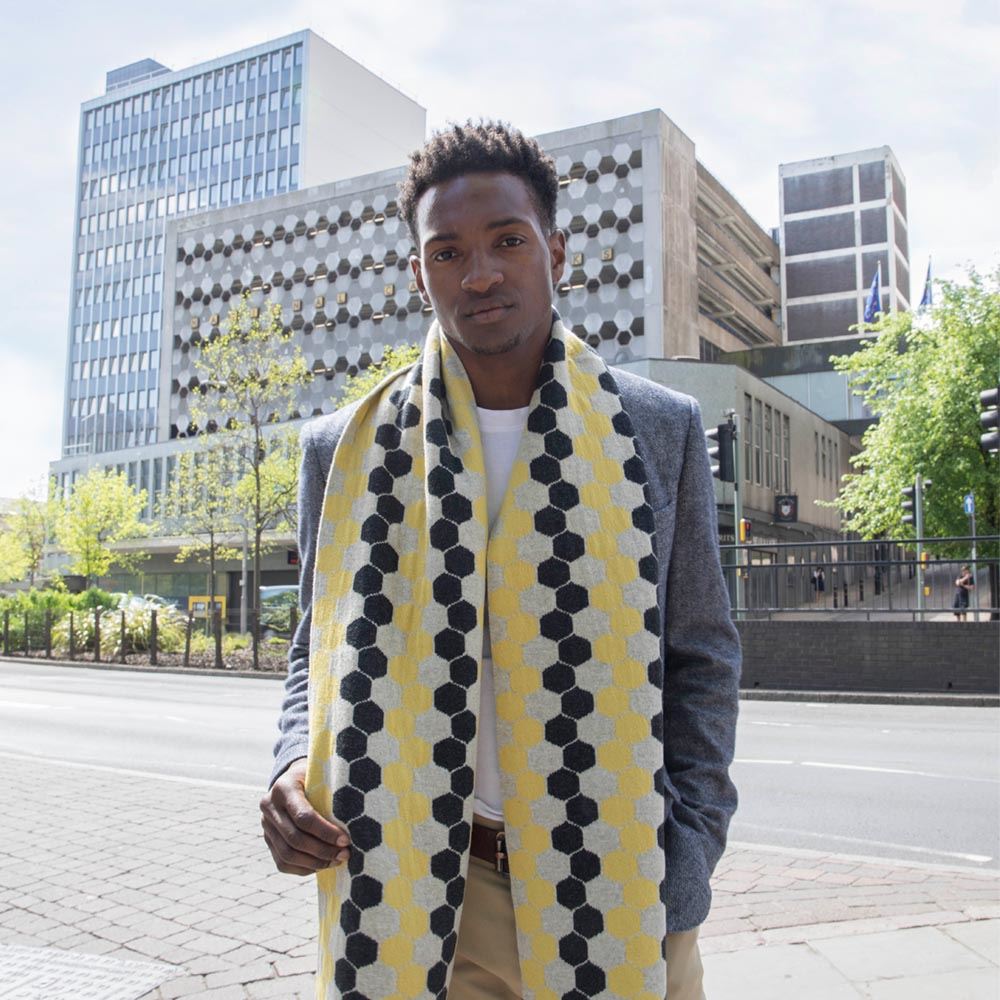 Lambswool Hexagon Scarf - Brass