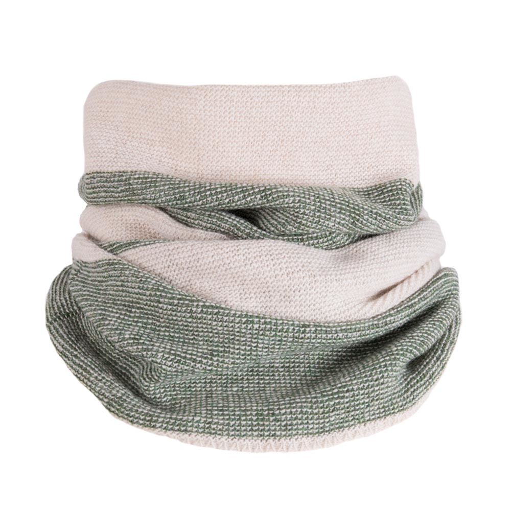 Lambswool Purl Knit Neck Warmer - Moss