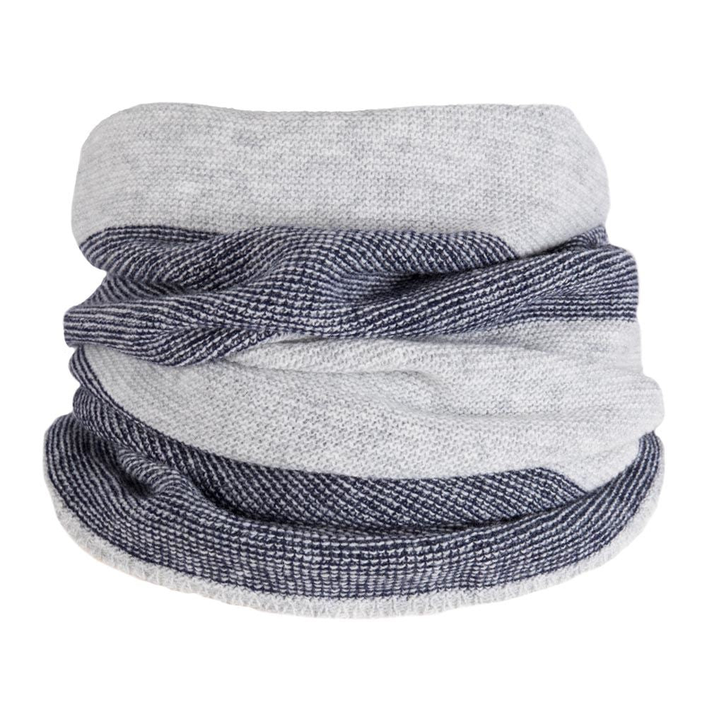 Lambswool Purl Knit Neck Warmer - Navy